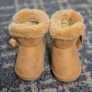 First steps furry ankle boots